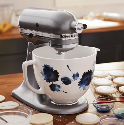 KitchenAid® 5 Quart Ink Watercolor Patterned Ceramic Bowl