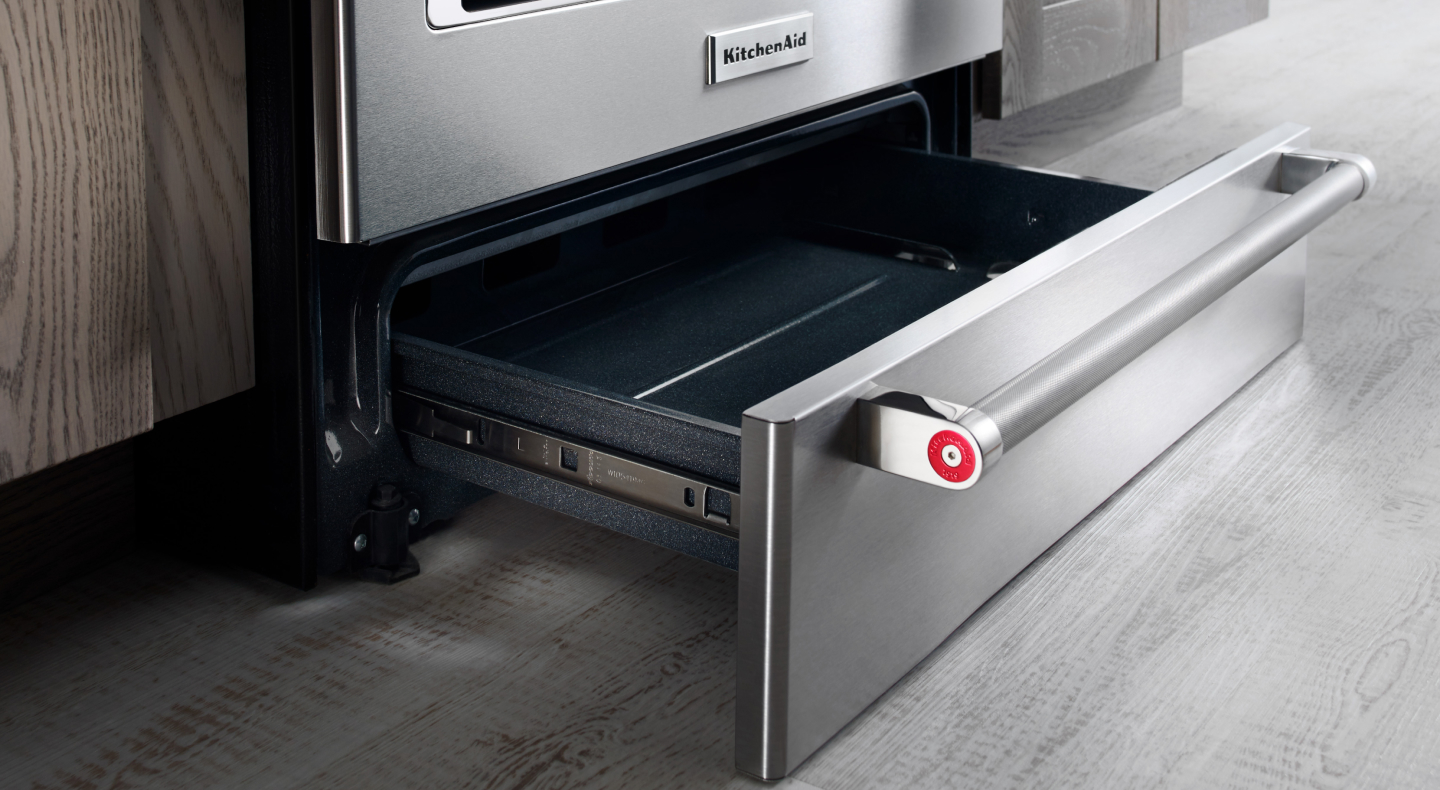 Open warming drawer