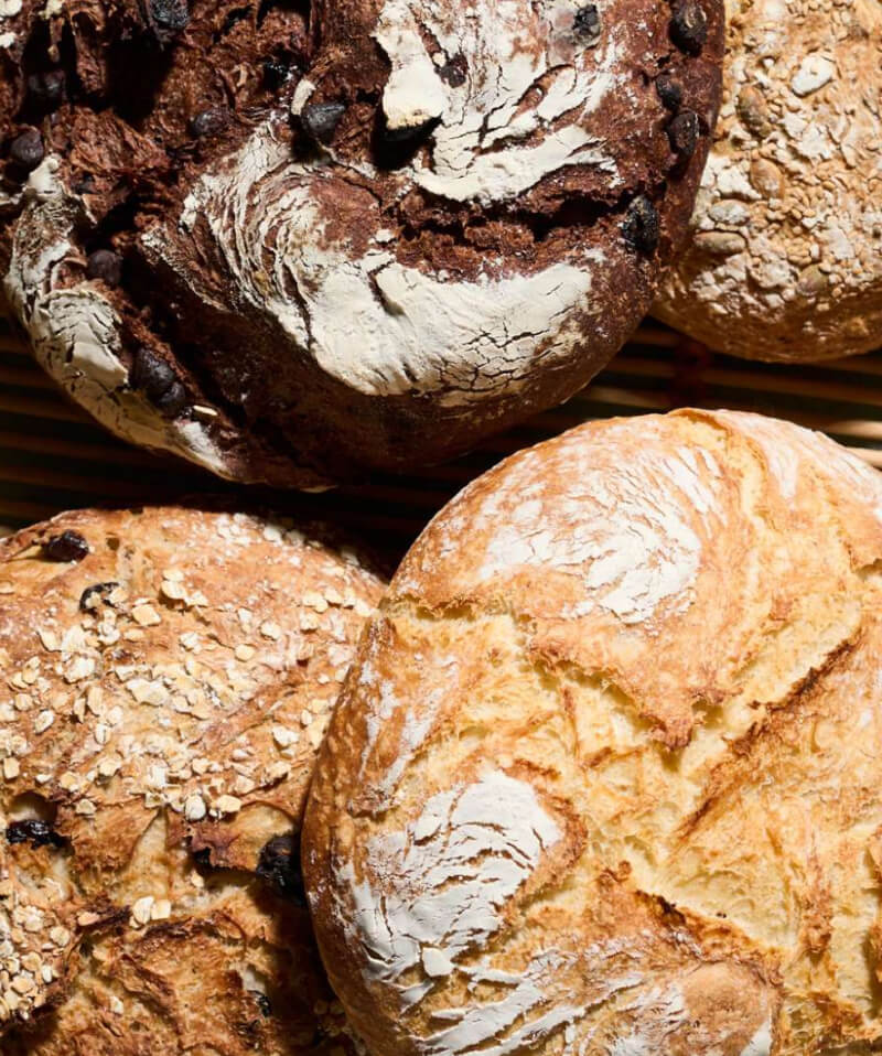 Freshly baked bread. 