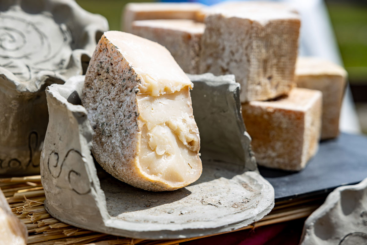 A wedge of cheese.