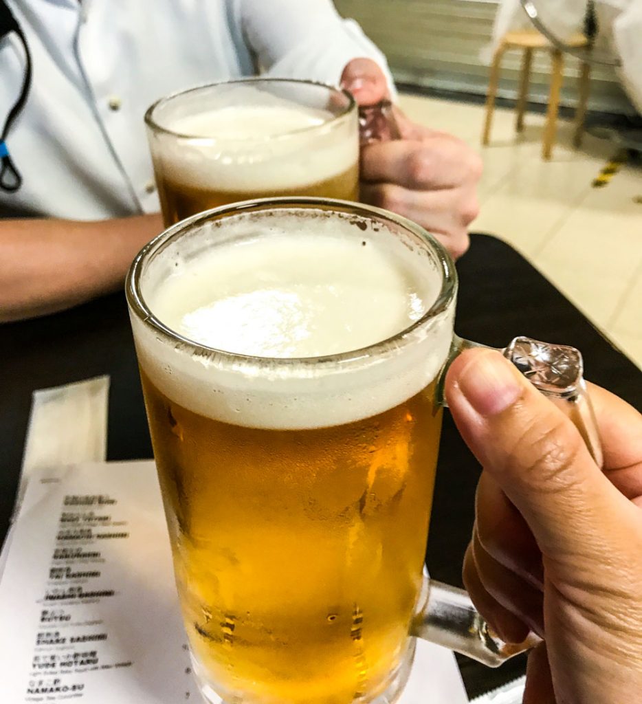 Two large beers.