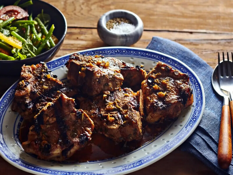 Homemade meat and vegetables on a plate