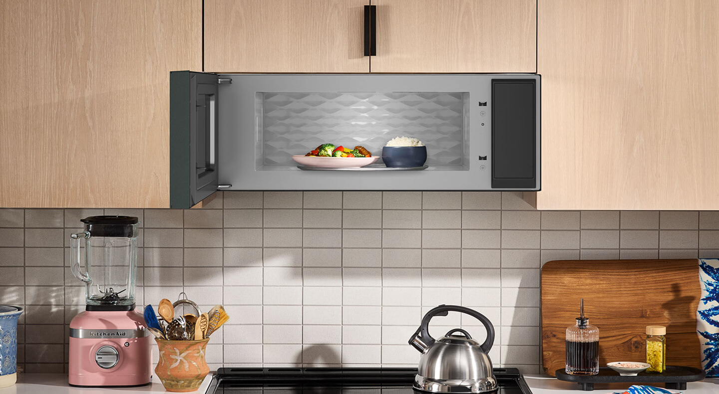 A KitchenAid® Low Profile Microwave Hood Combination in a kitchen