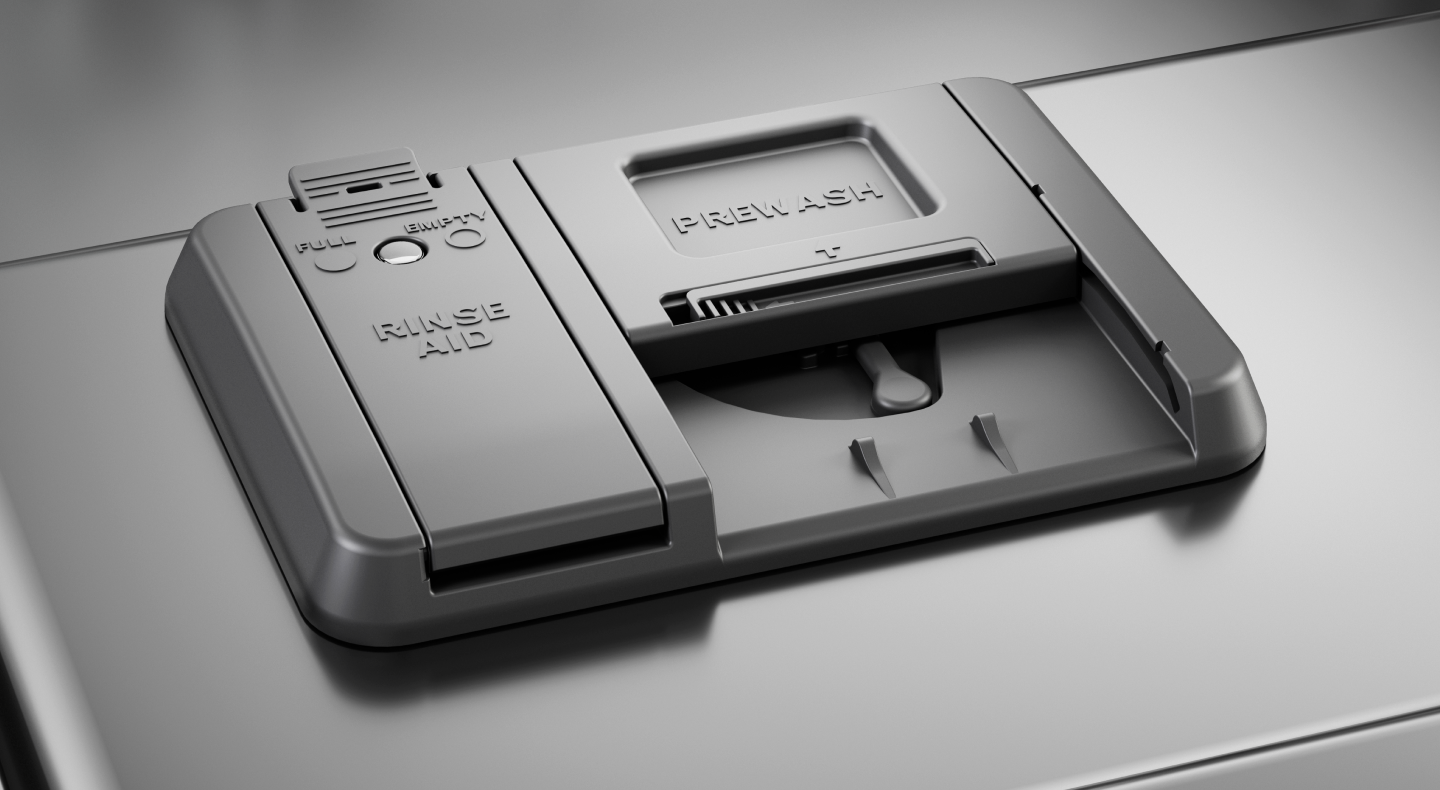 KitchenAid® dishwasher detergent dispenser