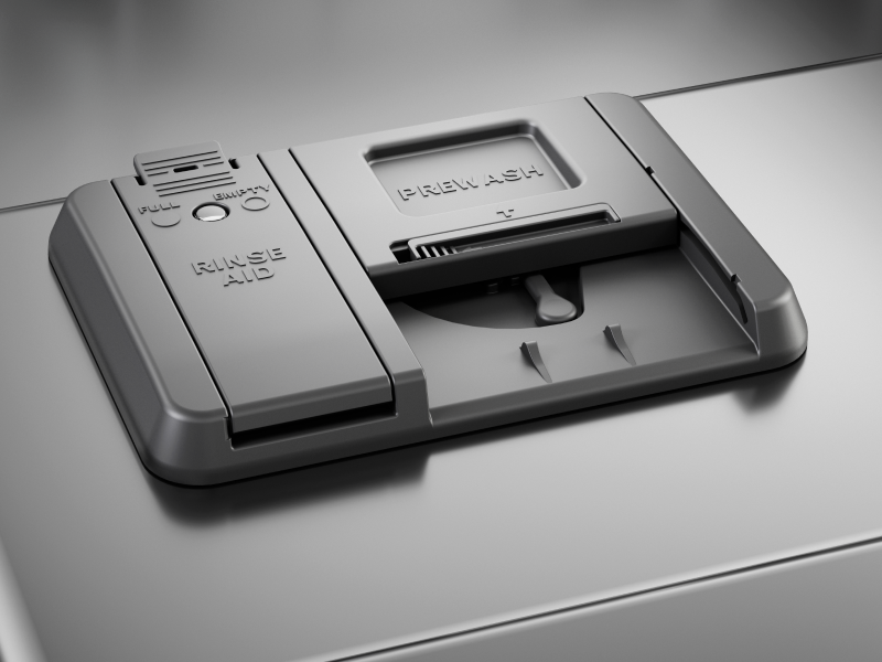 KitchenAid® dishwasher detergent dispenser