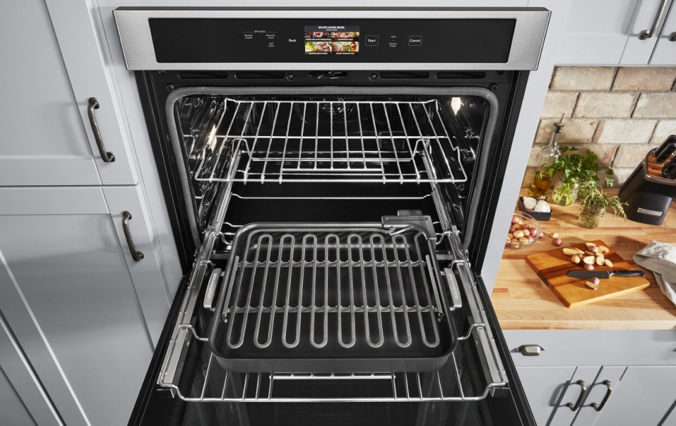 KitchenAid® wall oven in a grey kitchen