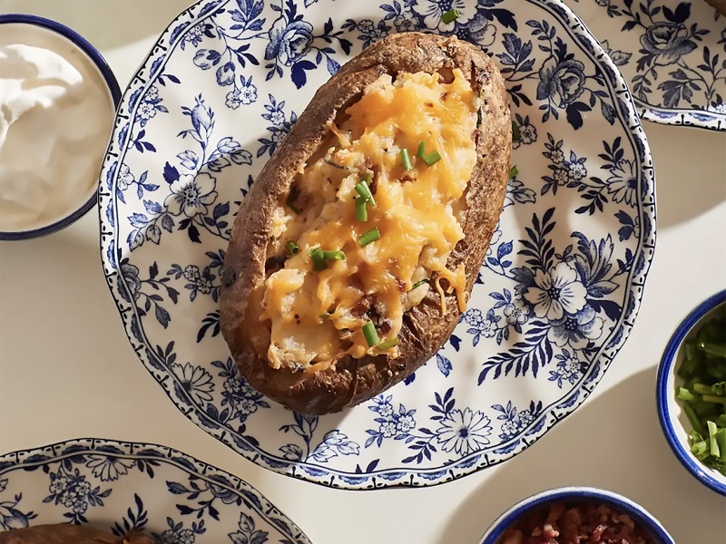 Baked potato on a plate