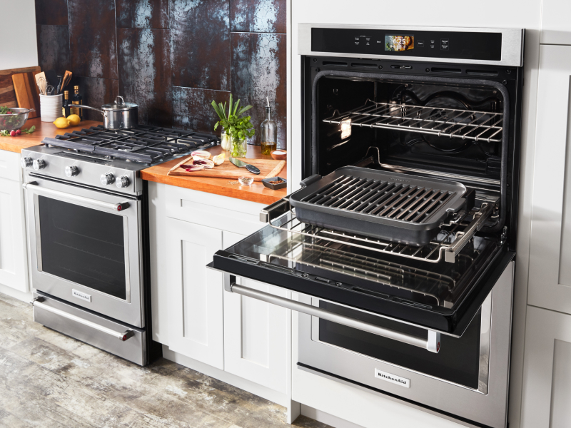 Open wall oven in a contemporary kitchen