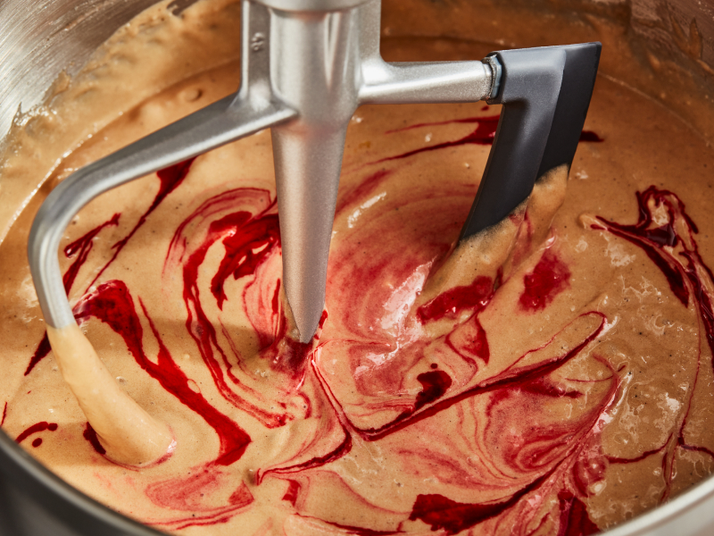 Flex Edge Beater mixing cake batter