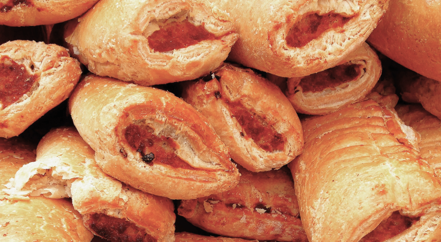 Stack of breakfast pastries