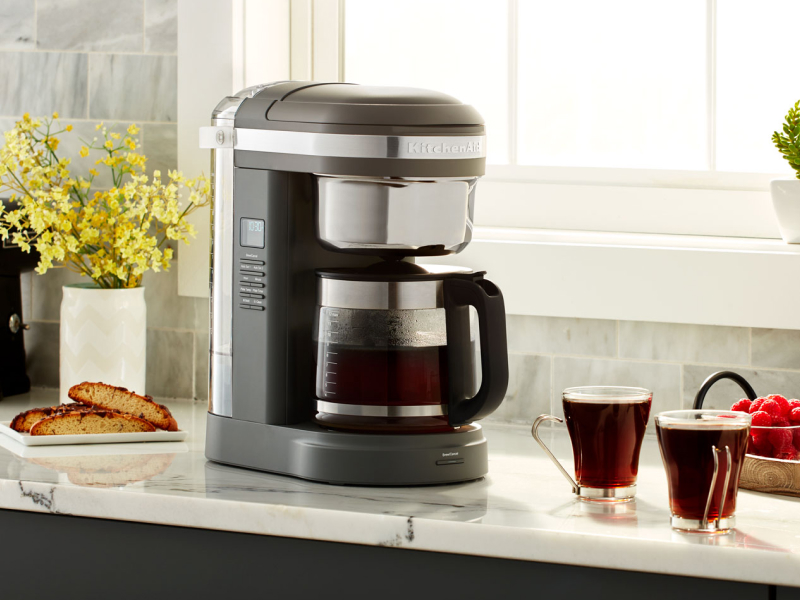 Drip coffee maker on countertop