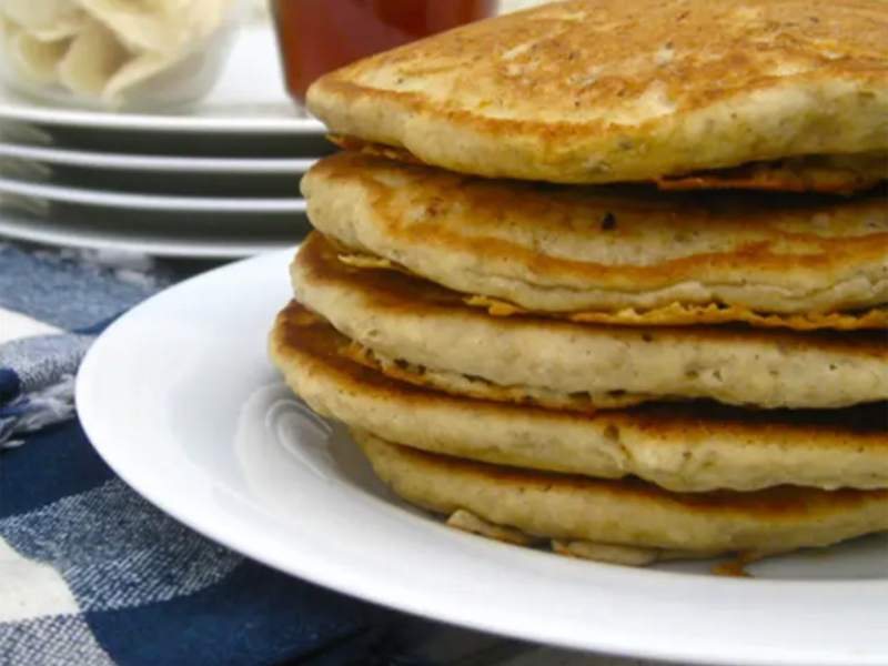  Close-up of stack of pancakes