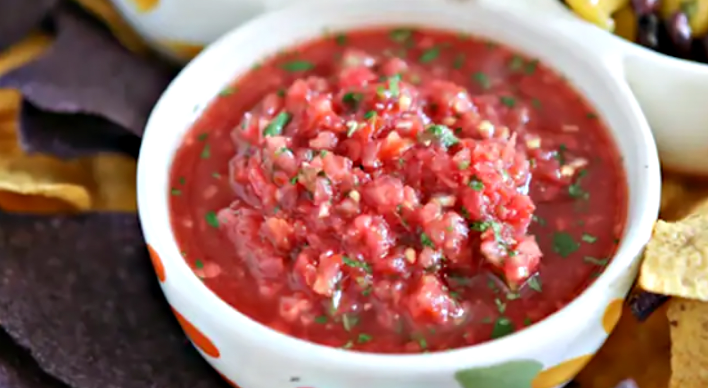 A bowl of fresh salsa