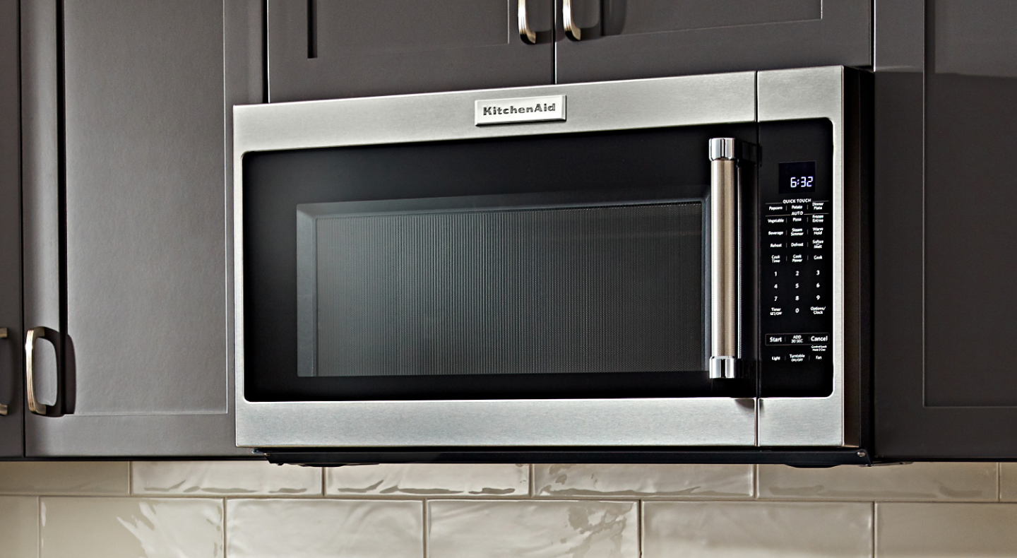 Black and Silver Kitchenaid® microwave