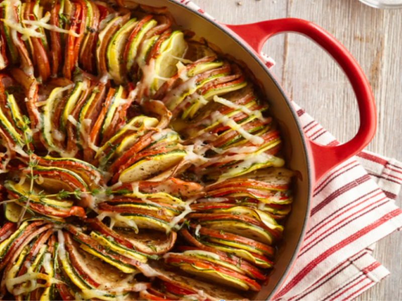 Finished ratatouille in round dish