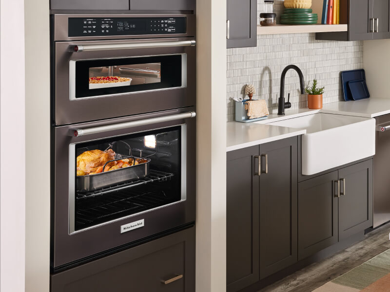 KitchenAid® built-in combination oven in a kitchen