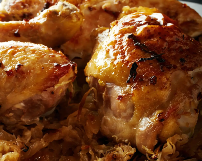 Chicken pieces baking