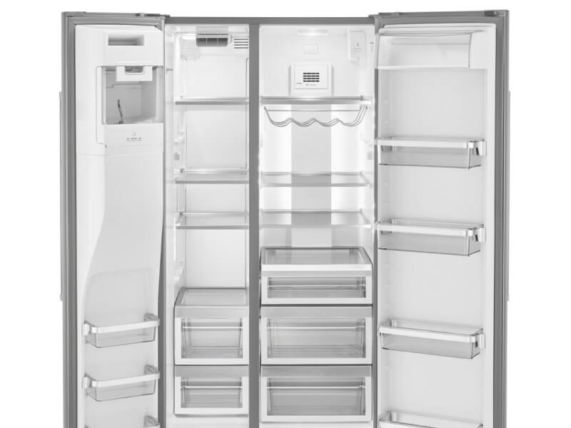 The empty interior of a refrigerator