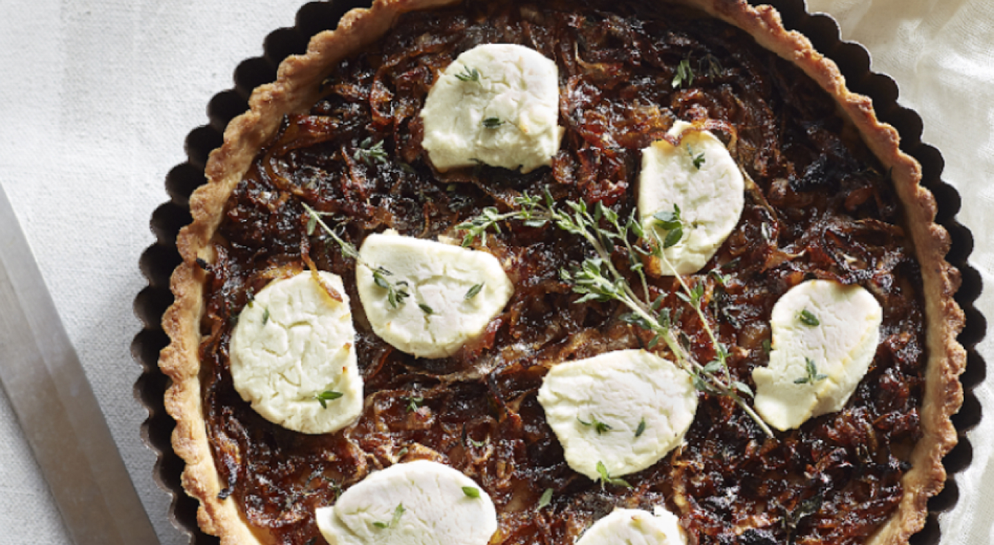 Savory tart in a tart pan