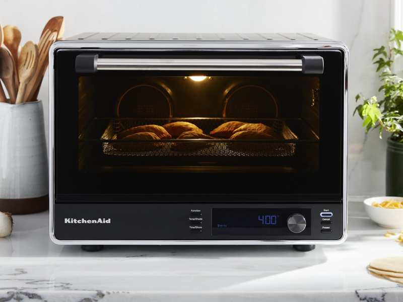 KitchenAid® countertop oven with empanadas inside