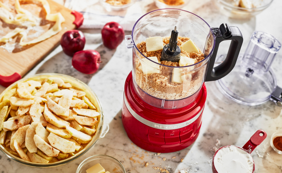 Baking ingredients inside a KitchenAid® food processor