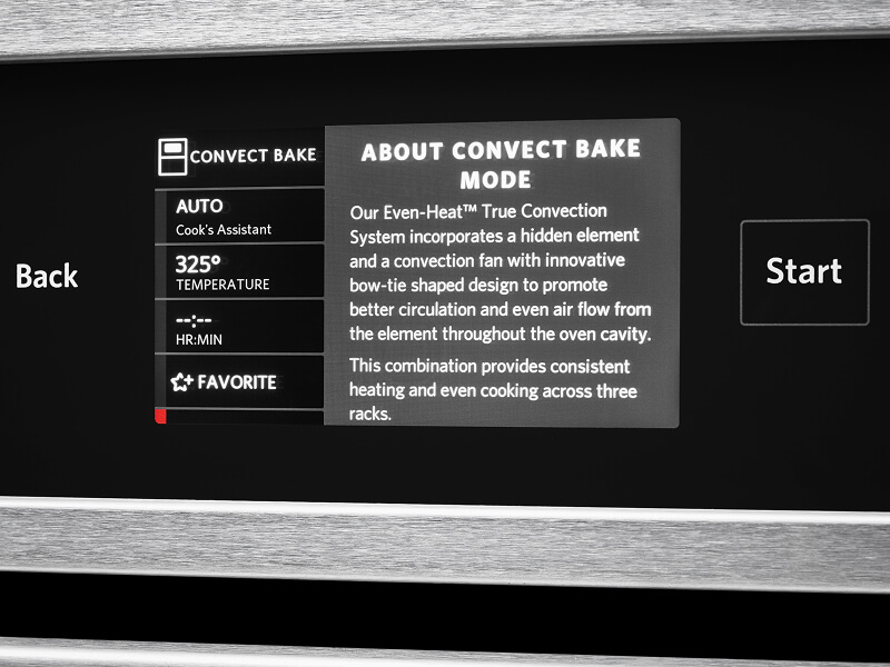 Wall oven control panel