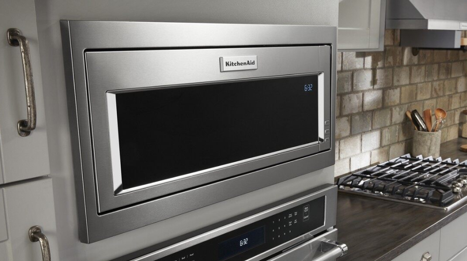 A KitchenAid® microwave installed over a wall oven