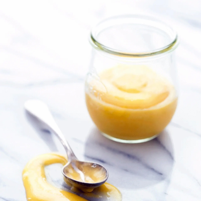 Applesauce in small glass jar