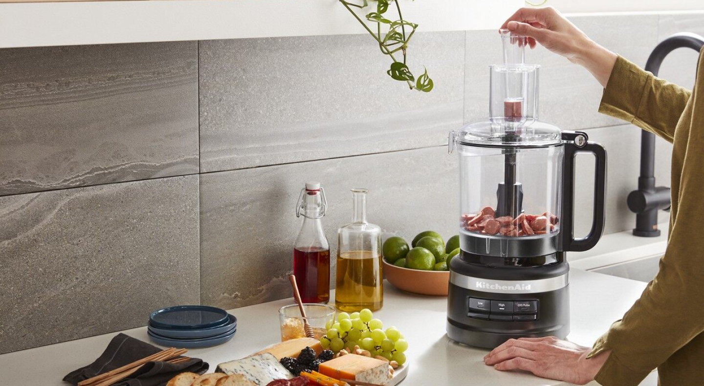 Ingredients being processed in KitchenAid® food processor