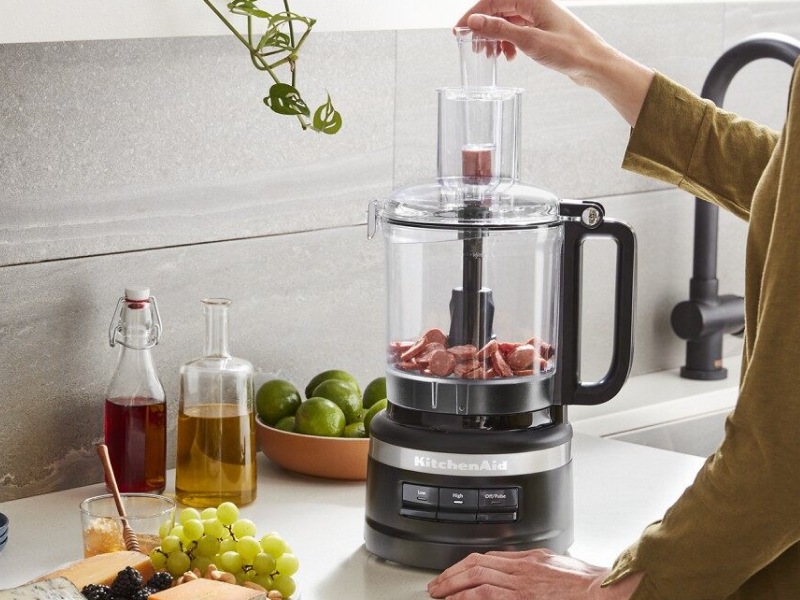 Ingredients being processed in KitchenAid® food processor