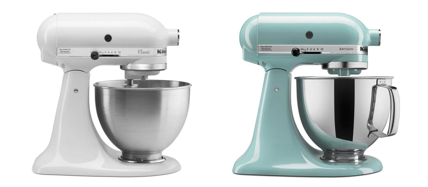 KitchenAid® Classic™ stand mixer and KitchenAid® Artisan® Series stand mixer