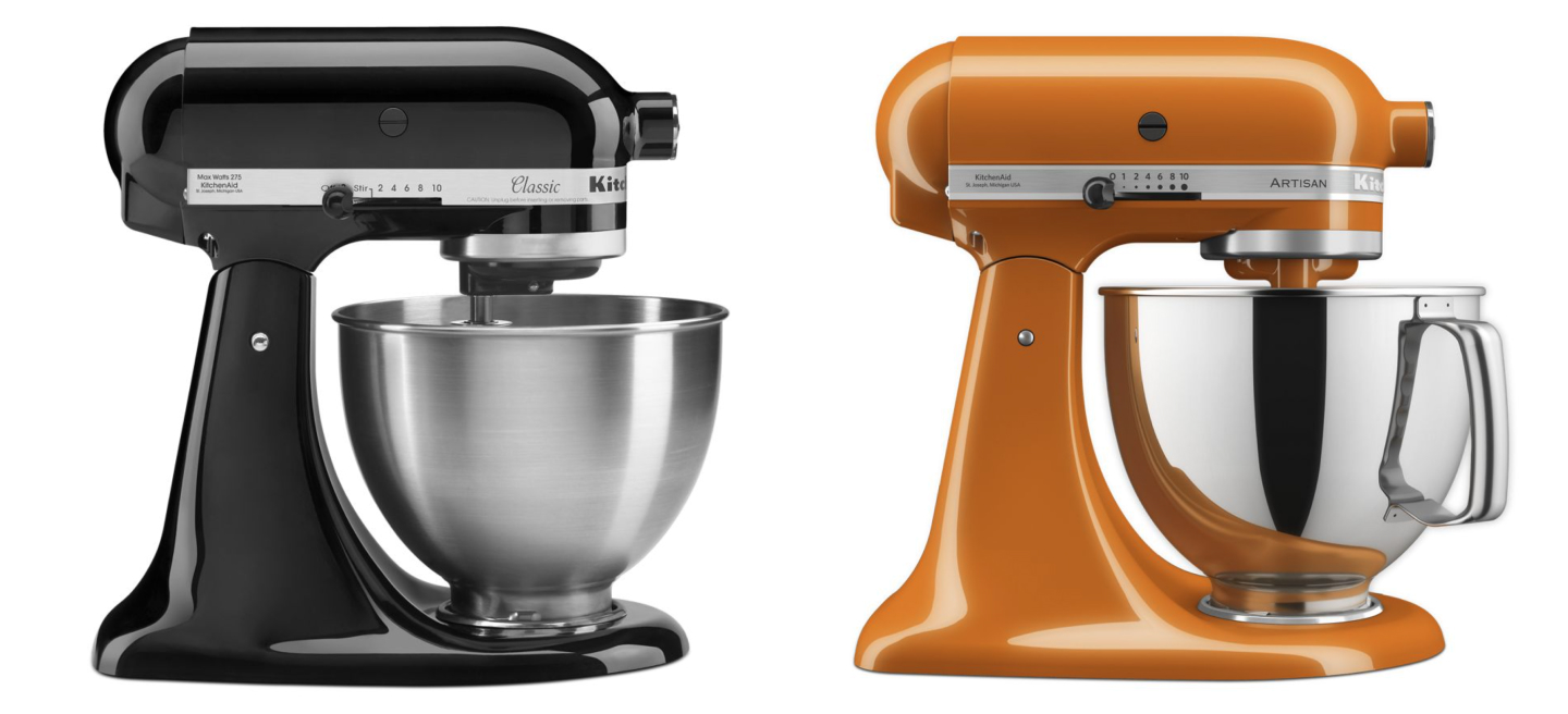 KitchenAid® Classic™ stand mixer and KitchenAid® Artisan® Series stand mixer