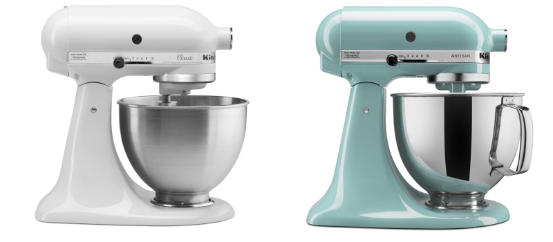 KitchenAid® Classic™ stand mixer and KitchenAid® Artisan® Series stand mixer