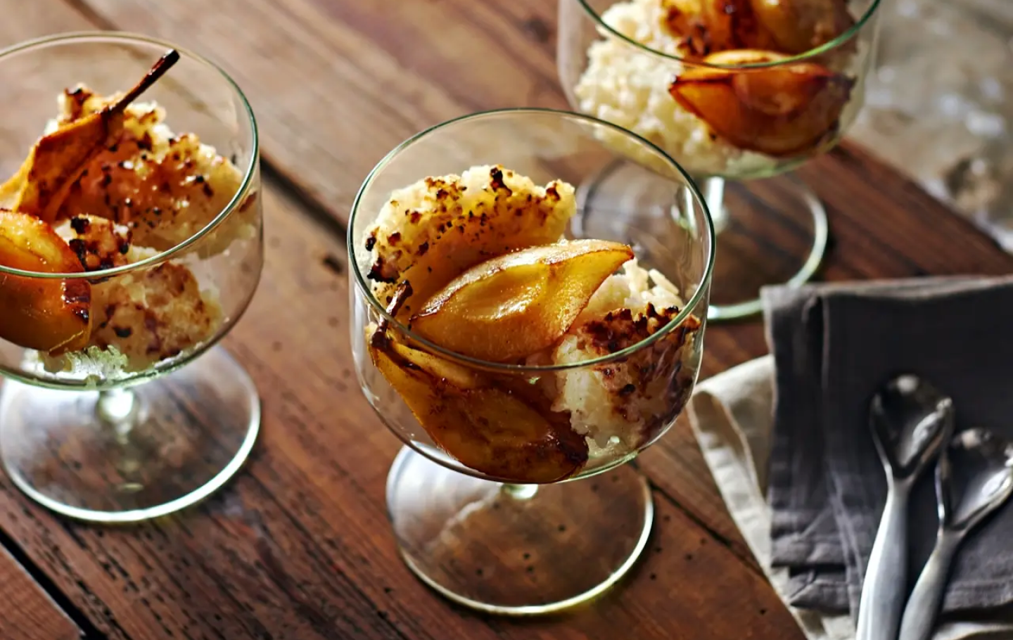 Caramelized fruit in a dish