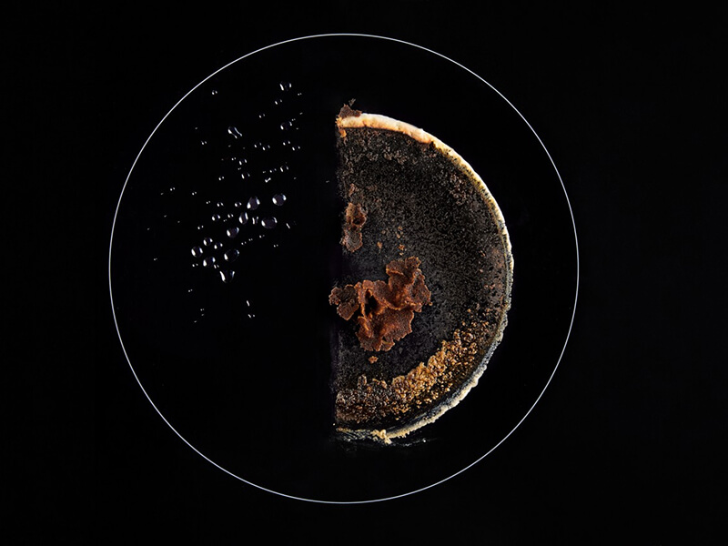 Food on a glass cooktop burner