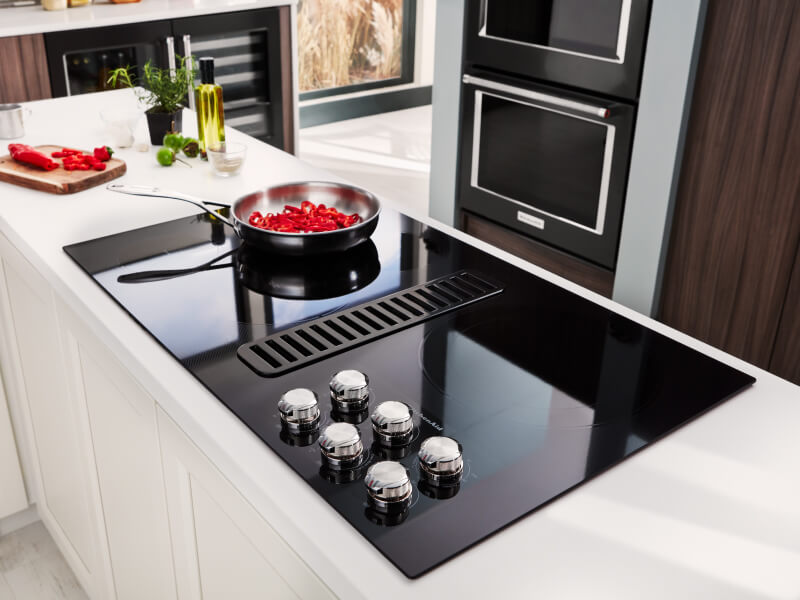 Downdraft stovetop