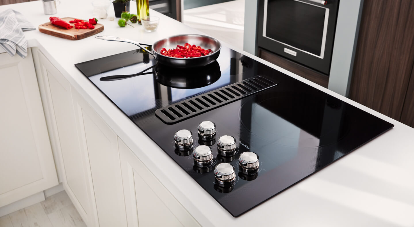 Downdraft stovetop