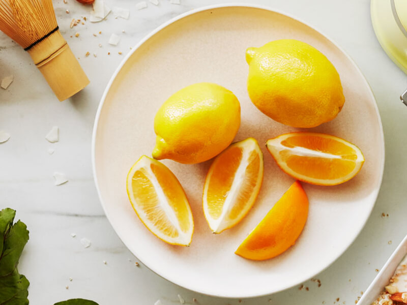 Lemon slices on a plate