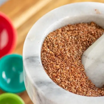 Spices with mortar and pestle