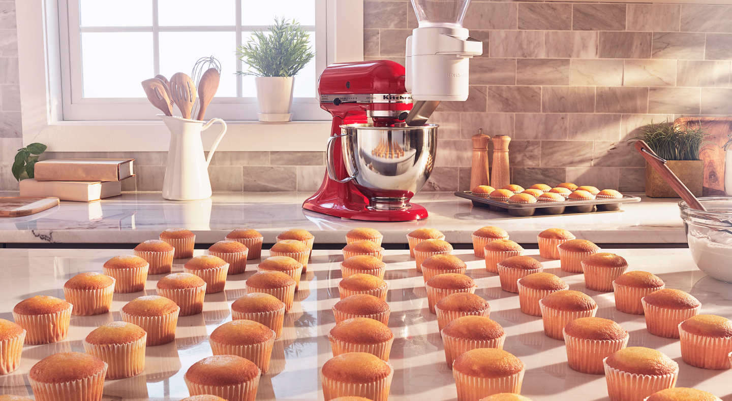 Red KitchenAid® stand mixer