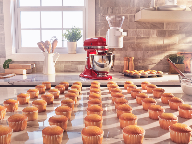 Red KitchenAid® stand mixer