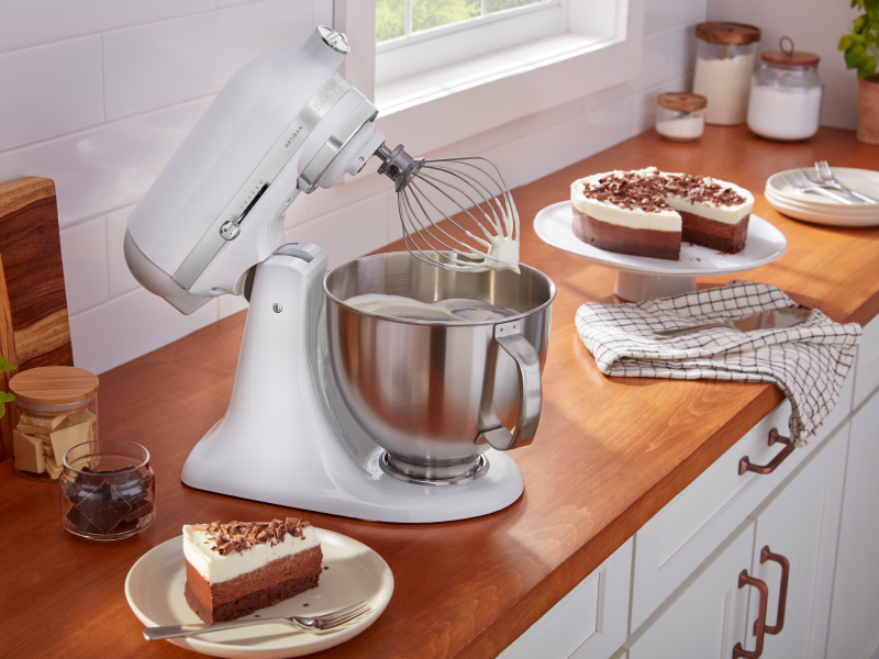 White KitchenAid® stand mixer