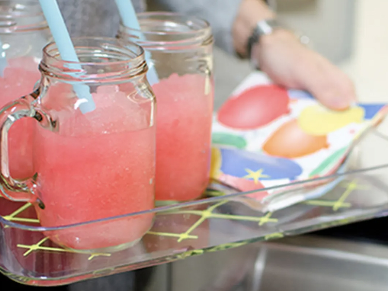 Slushies in glass mugs