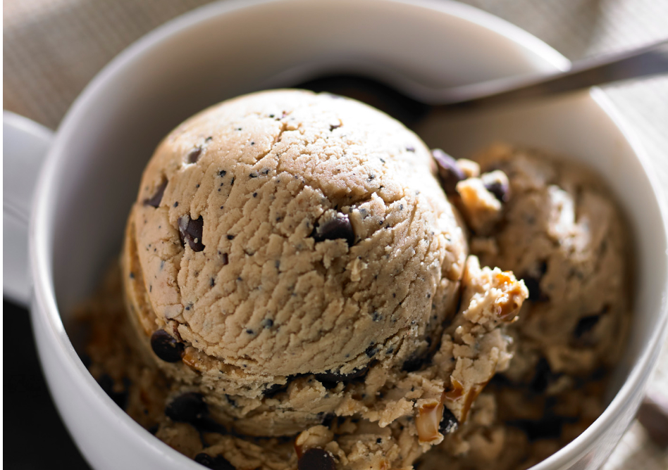 Homemade chocolate espresso ice cream in a bowl