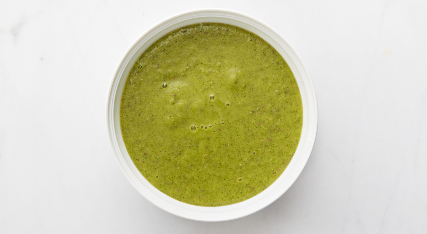 Overhead shot of chutney in serving bowl