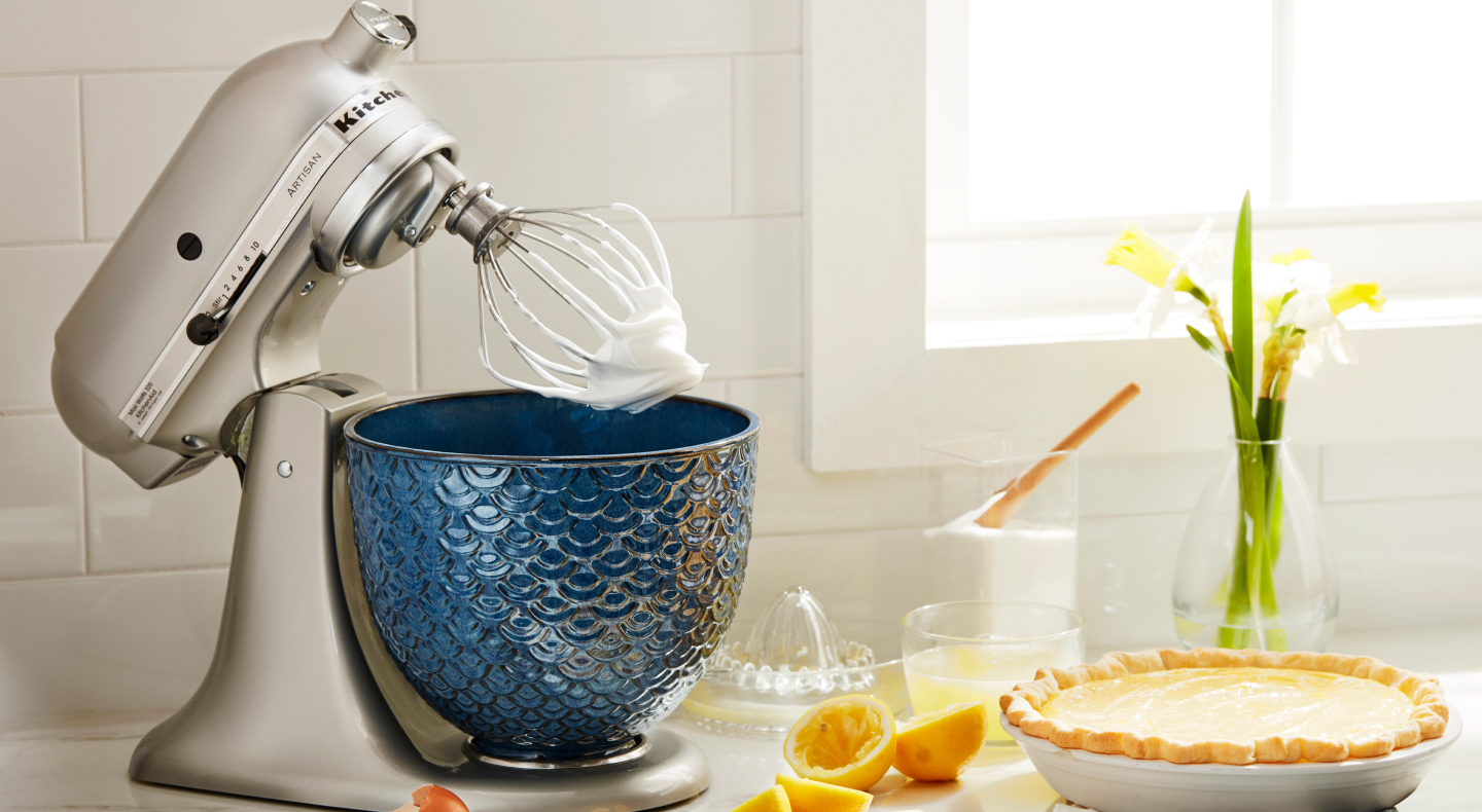 KitchenAid® stand mixer with lemon meringue pie
