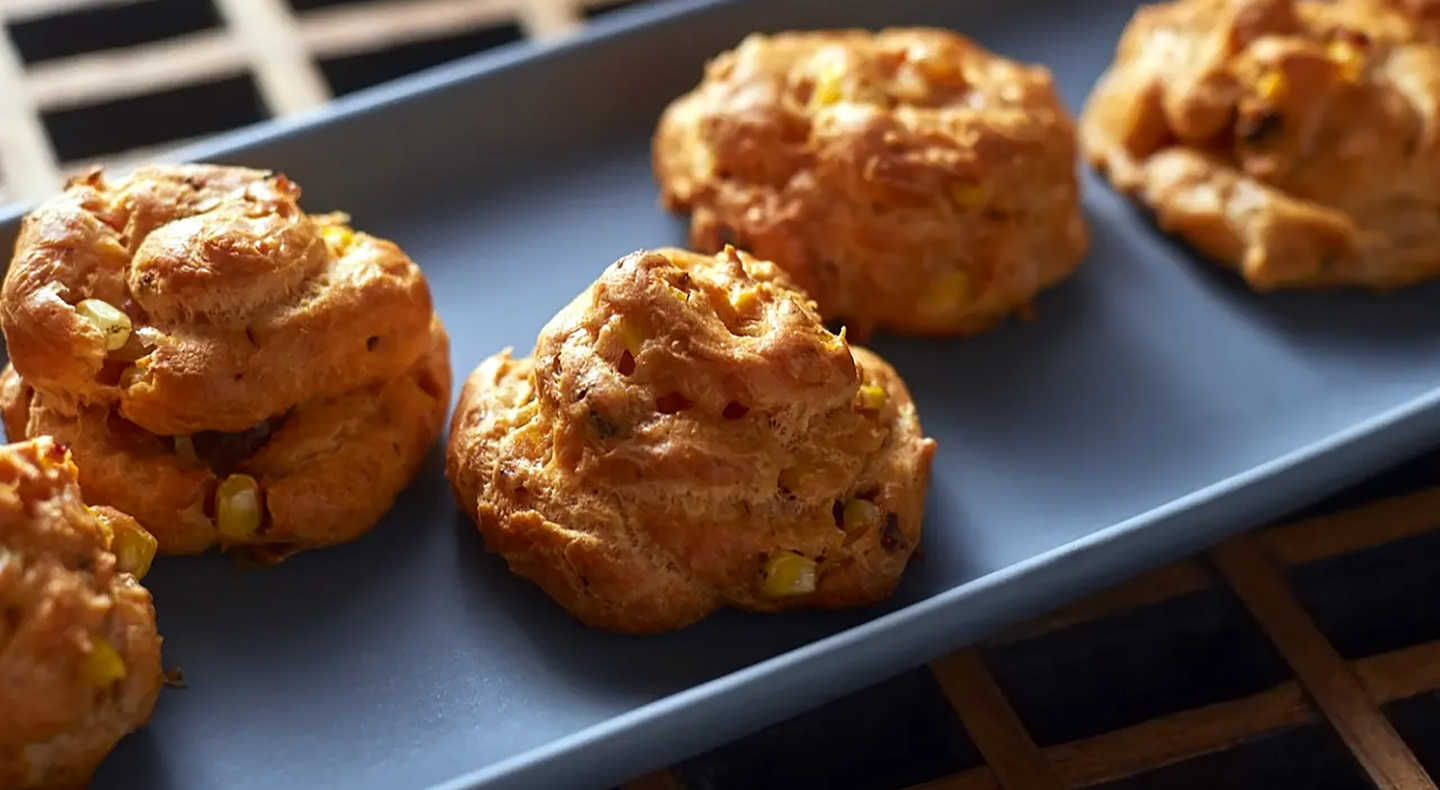 Homemade pastry on baking sheet