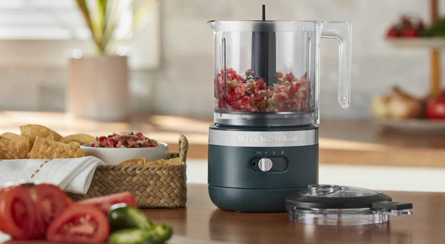 KitchenAid® food processor in a modern kitchen.