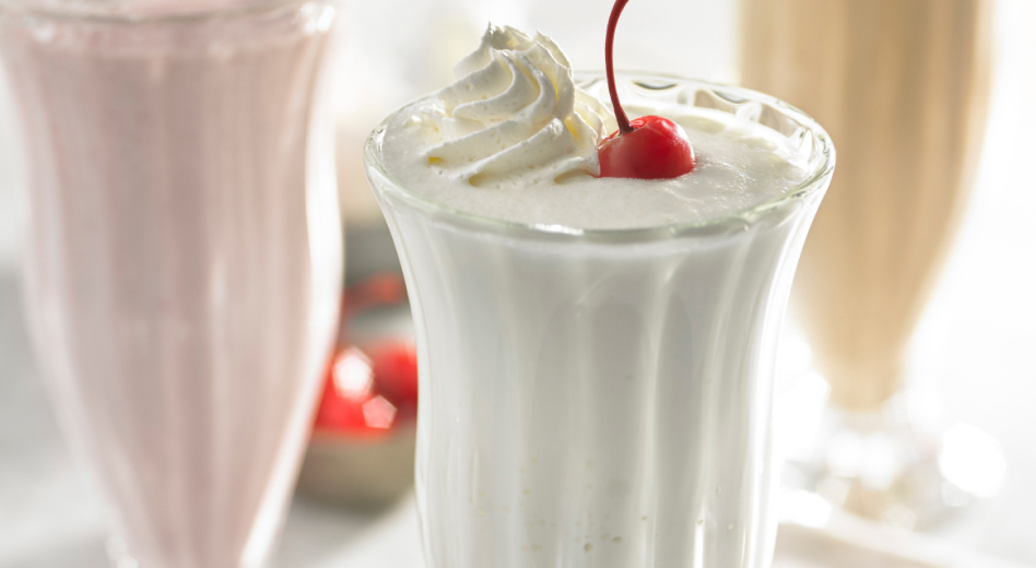 An array of milkshakes 
