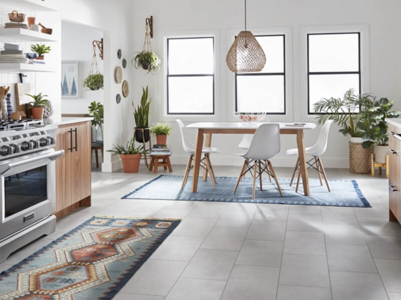 Stainless steel KitchenAid® gas range in a contemporary kitchen